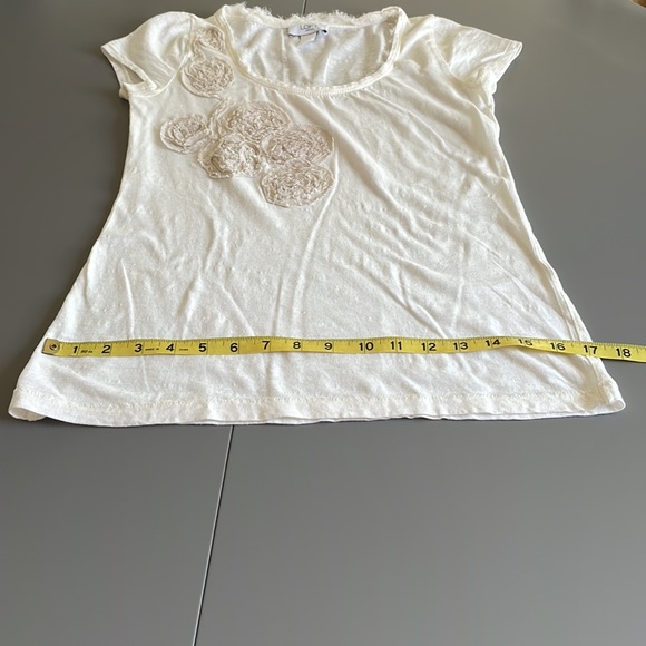 ANN TAYLOR LOFT short sleeve T-Shirt cream Size SP - Picture 8 of 13